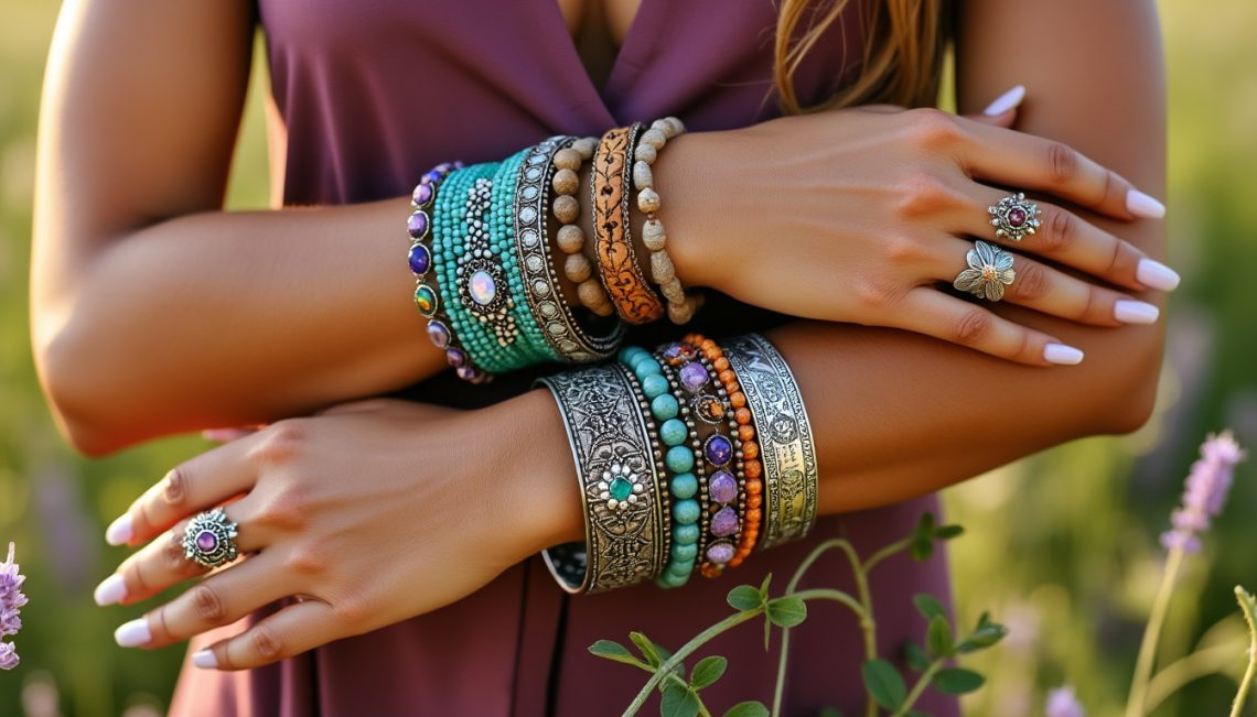 découvrez notre sélection éblouissante de bijoux bohèmes pour cet été, alliant style imposant et éclat unique. sublimez vos poignets avec des créations vibrantes qui feront tourner les têtes et refléteront votre personnalité audacieuse.