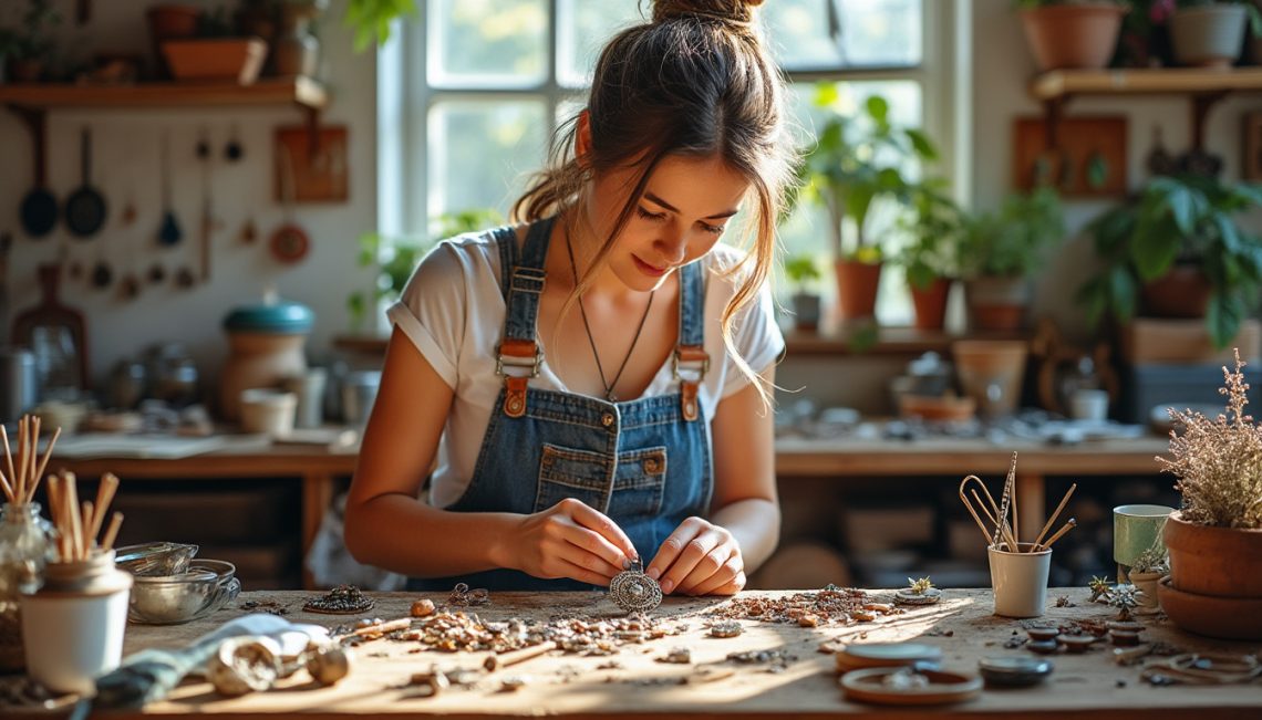 découvrez l'univers créatif de marie qui transforme des objets de seconde main en bijoux uniques et originaux. chaque pièce raconte une histoire et apporte une touche d'élégance écologique à votre style.