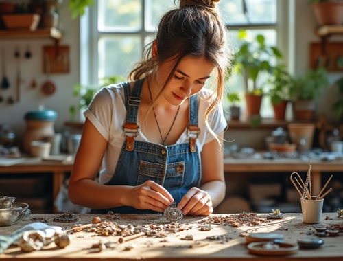 découvrez l'univers créatif de marie qui transforme des objets de seconde main en bijoux uniques et originaux. chaque pièce raconte une histoire et apporte une touche d'élégance écologique à votre style.